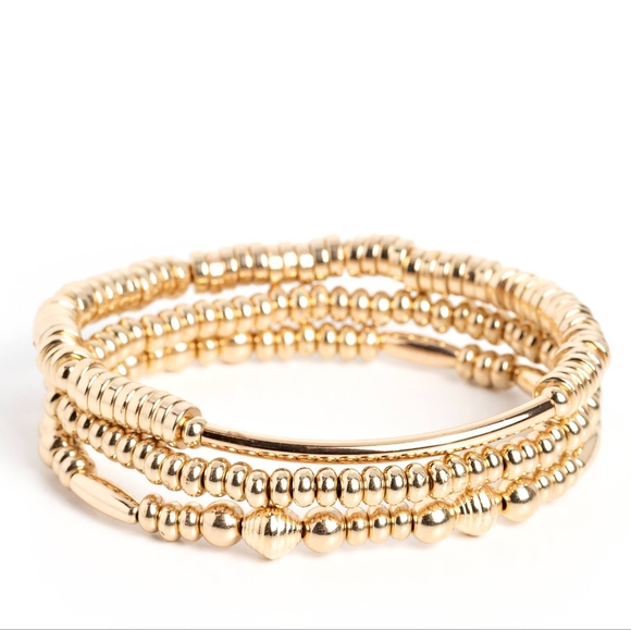 paparazzi Jewelry - Monochromatic Medley -  Gold bracelet